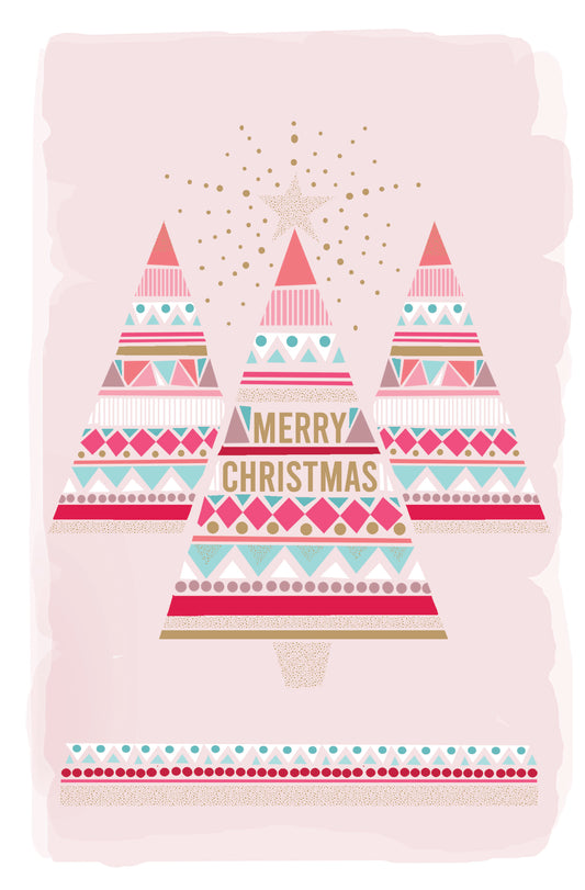 Merry Christmas Trees Christmas Card Pack